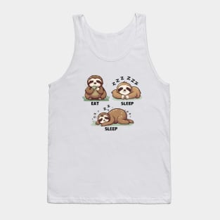 Eat, Sleep, Sleep: Sloth Tank Top